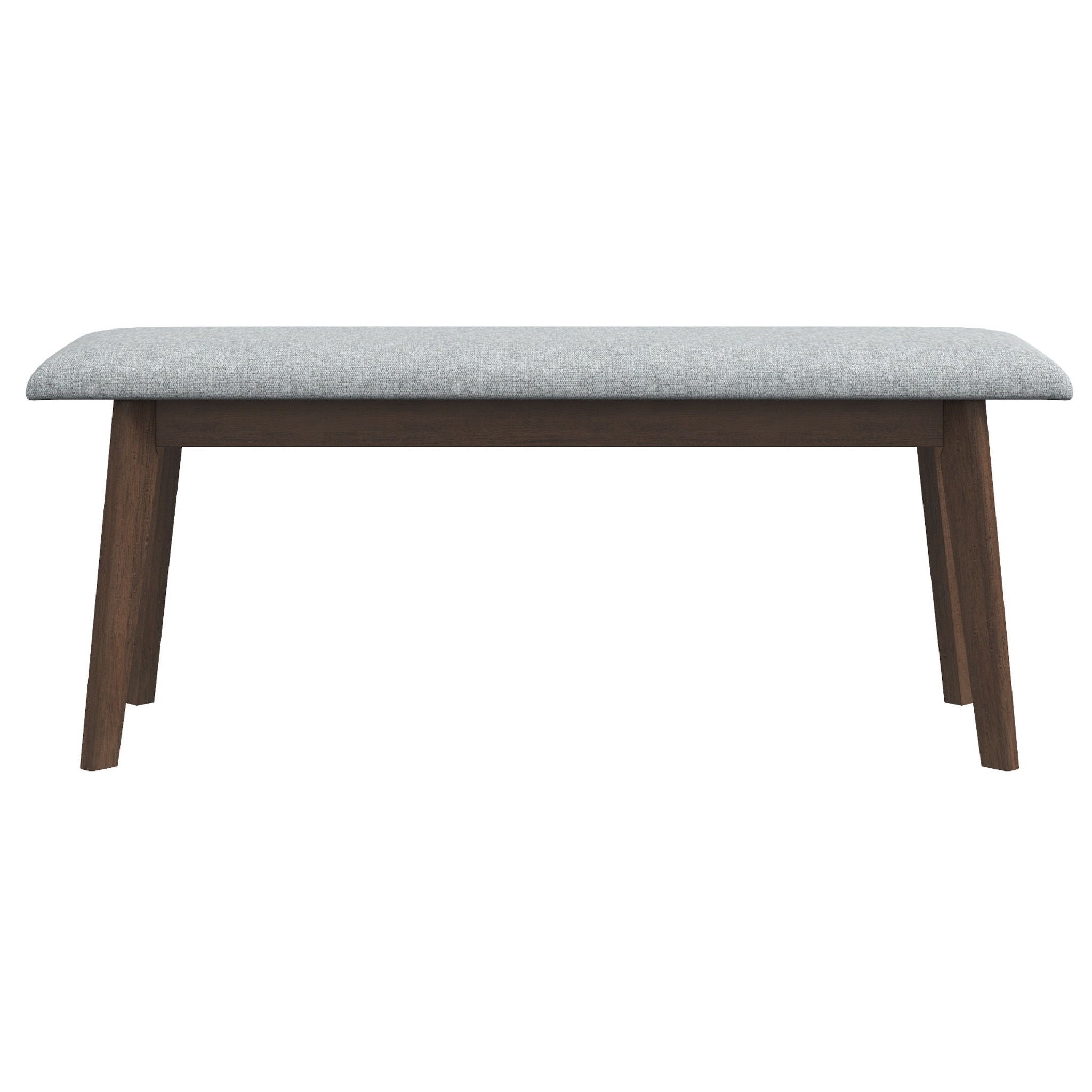 Carlos-Upholstered Solid Wood Bench - Gray