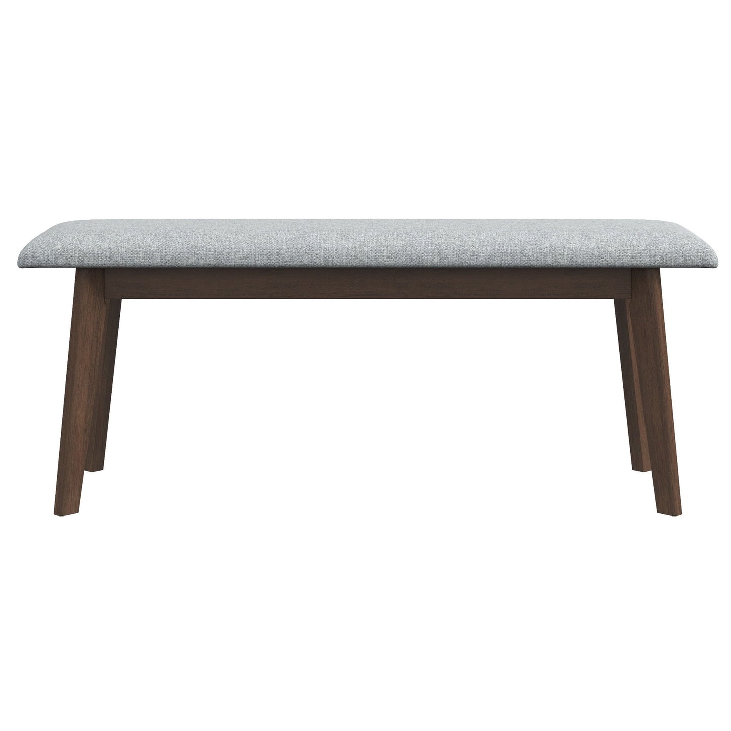 Carlos-Upholstered Solid Wood Bench - Gray