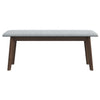 Carlos-Upholstered Solid Wood Bench - Gray