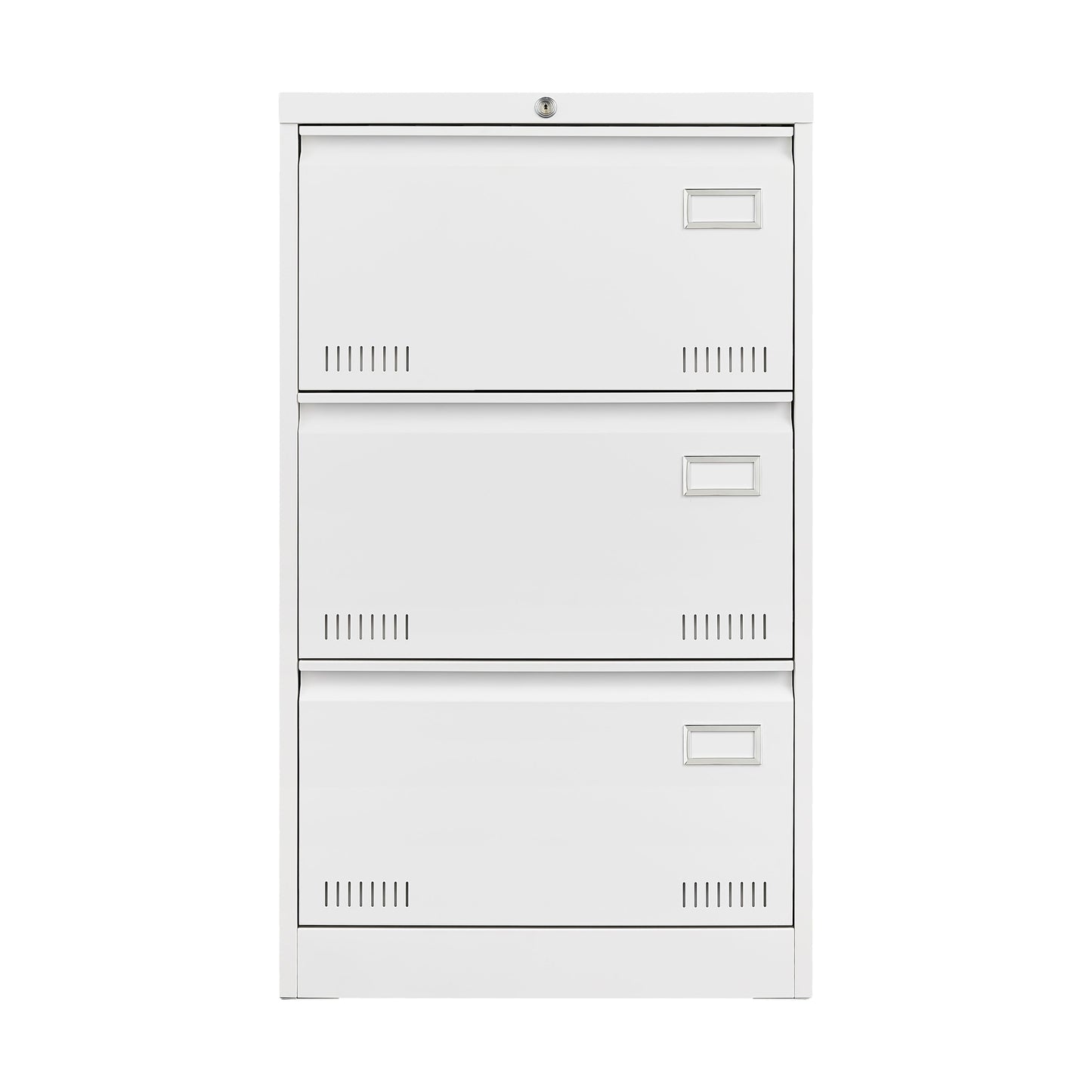 Filing Cabinet Lateral File Cabinet With Lock, 3 Drawer - White