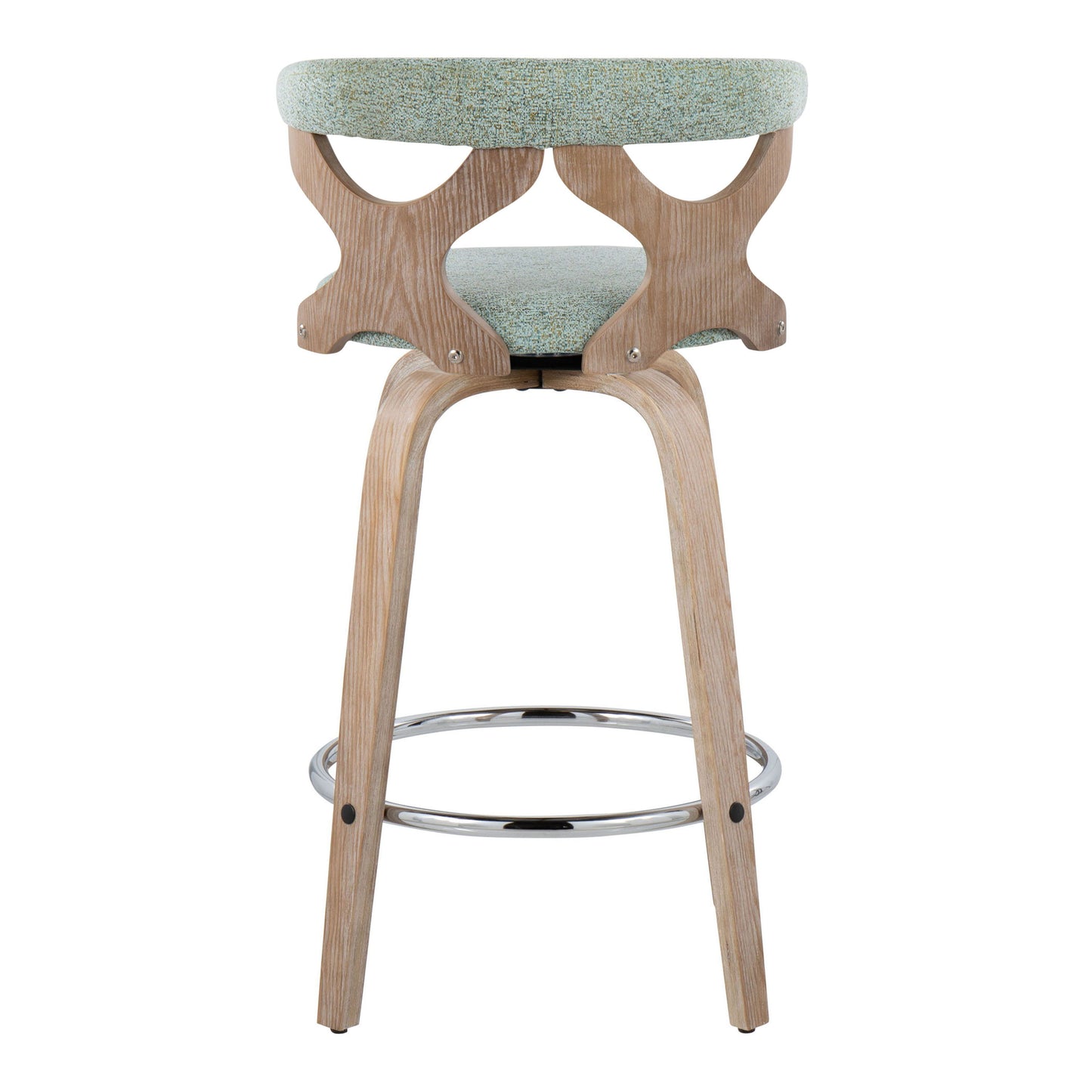 Gardenia - Contemporary Fixed - Height Counter Stool With Swivel With Round Footrest (Set of 2) - Green