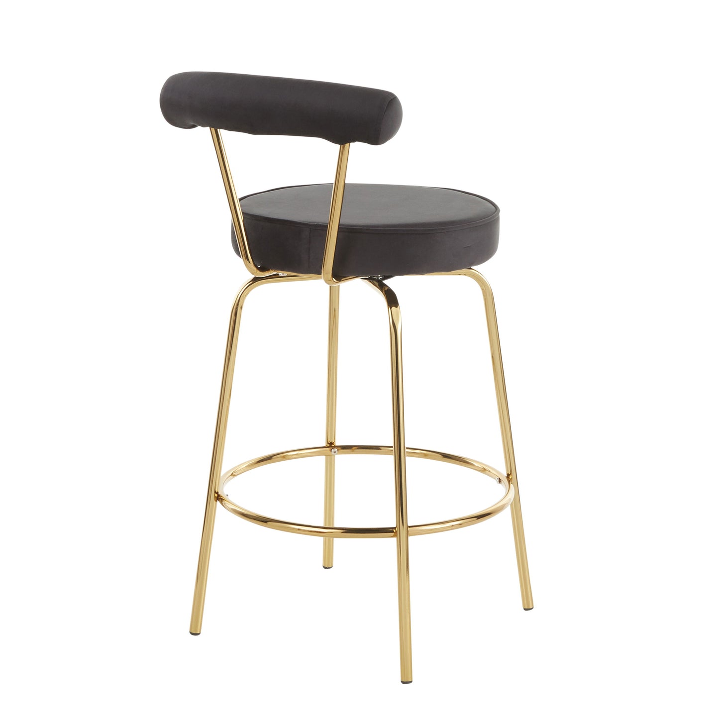 Rhonda - Glam Counter Stool (Set of 2) - Gold / Black