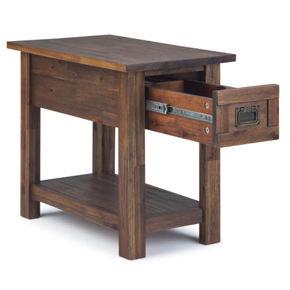 Monroe - Narrow Side Table - Distressed Charcoal Brown
