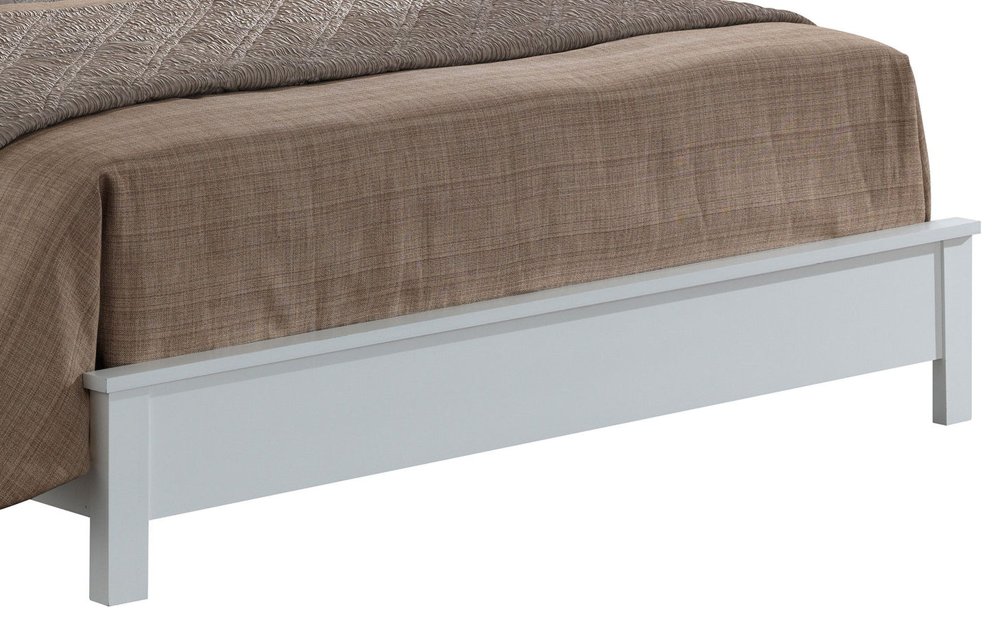 Queen Bed Stylish Transitional - White