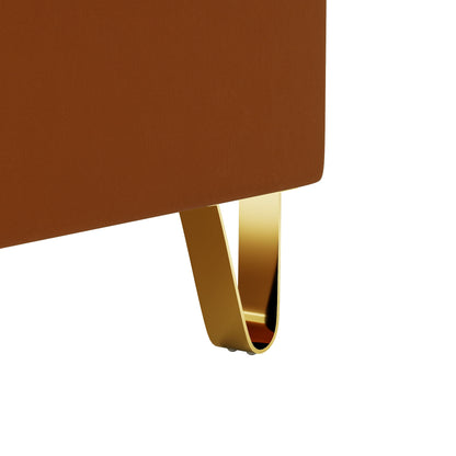 Plush Shiny Velvet Upholstered Chair With Good Resilience Performance Foam - Orange