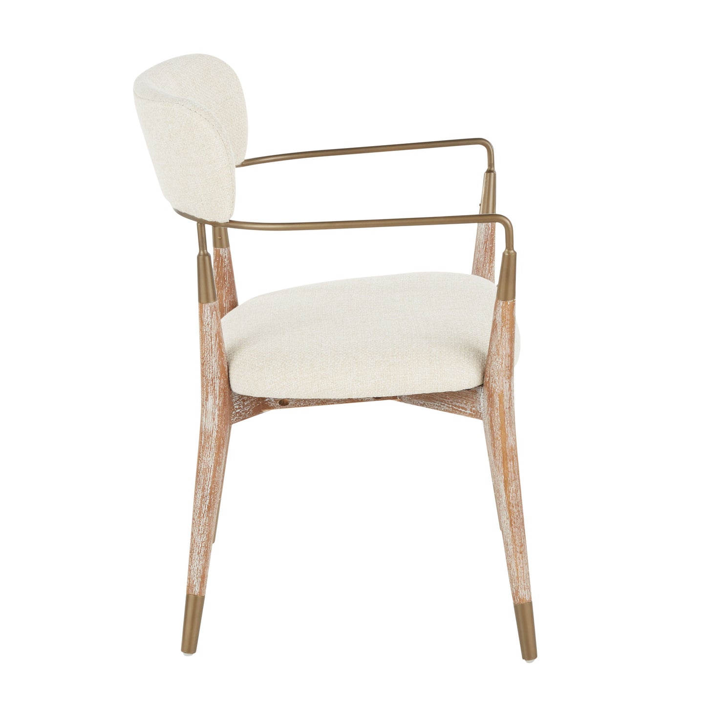 Savannah - Contemporary Chair (Set of 2) - White Washed / Cream / Copper