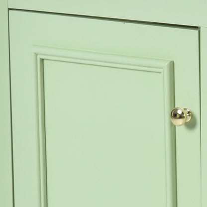 Bathroom Vanity Cabinet With Ceramic Basin, 3 Drawers And Adjustable Shelves - Green