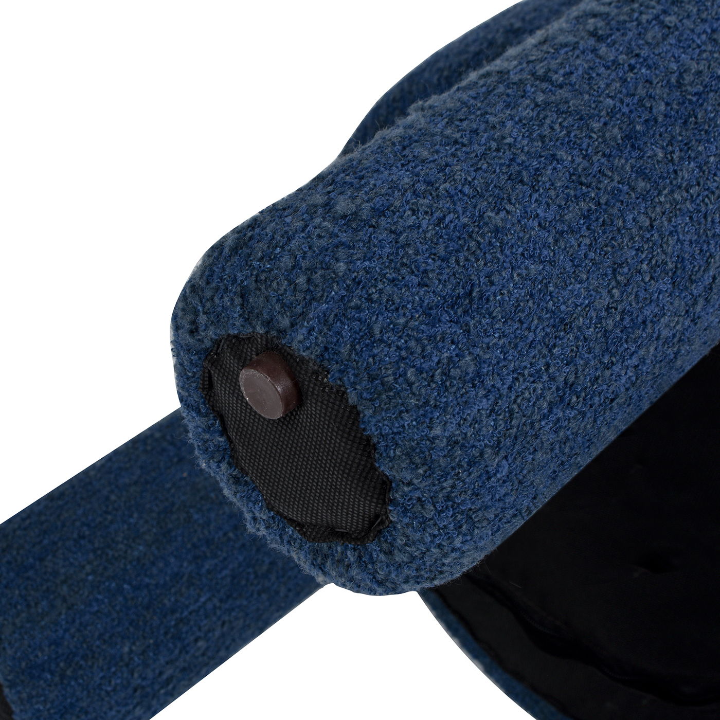 Hugo - Round Fully Upholstered Ottoman - Cerulean Blue