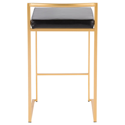 Fuji - Contemporary Counter Stool (Set of 3) - Black / Gold