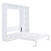 Queen Size Murphy Wall Bed With Shelves - White