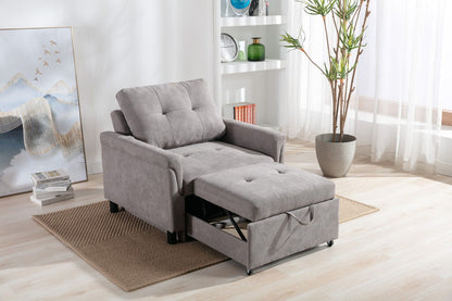 Hannah - Woven Convertible Armchair - Gray