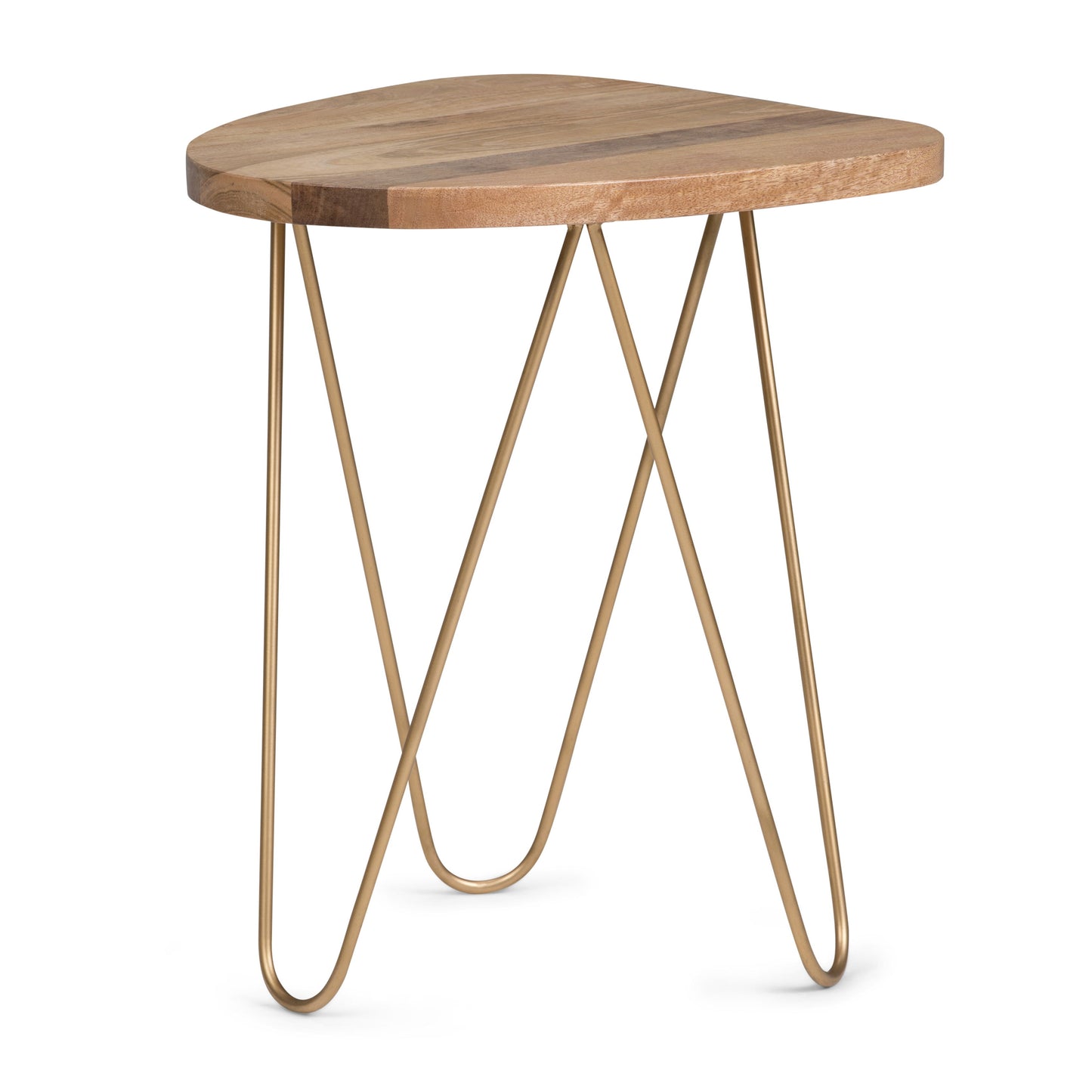 Patrice - Wood Accent Table - Natural / Gold