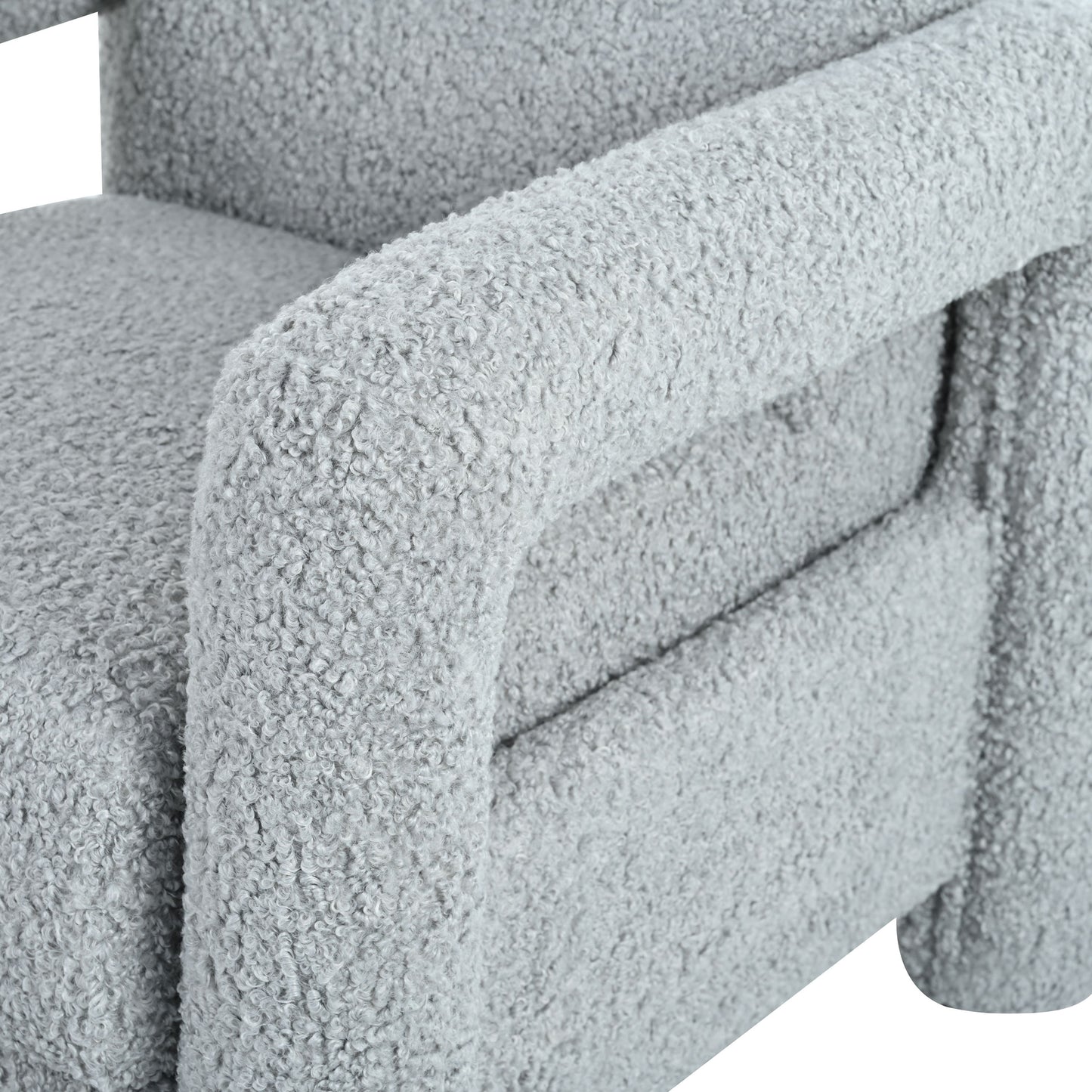 Push Back Recliner Armchair Upholstered Single Sofa With Adjustable Backrest For Living Room - Light Gray