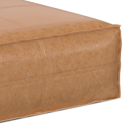 Brody - Extra Large Coffee Table Pouf - Distressed Brown
