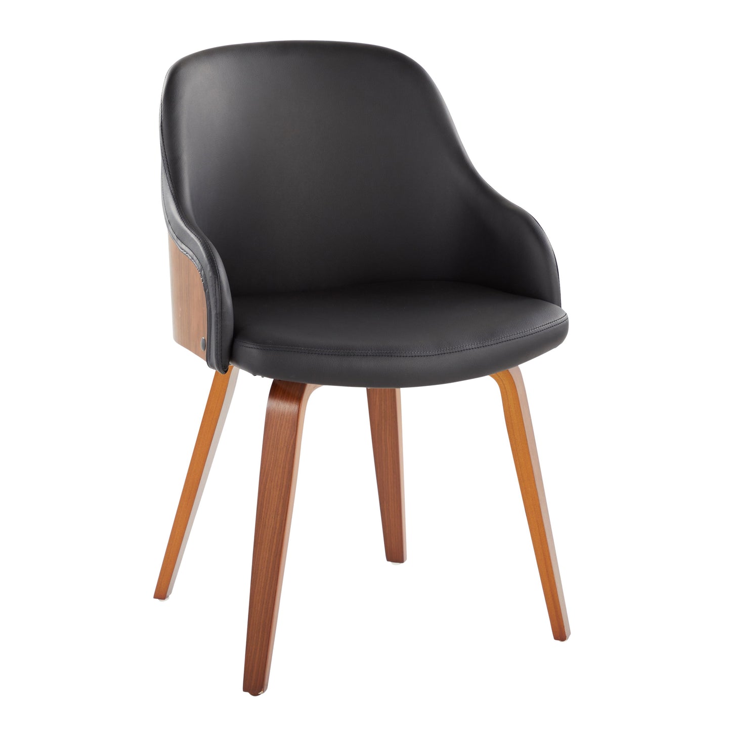 Bacci - Mid-Century Modern Dining / Chair (Set of 2) - Walnut / Black