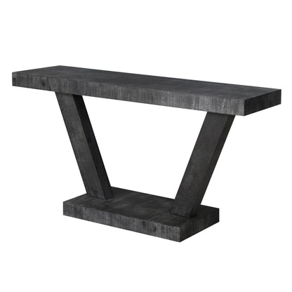 Vintage Distressed Wood Entryway Bench With 2 Tier Storage, Rustic Wide Design - Antique Black