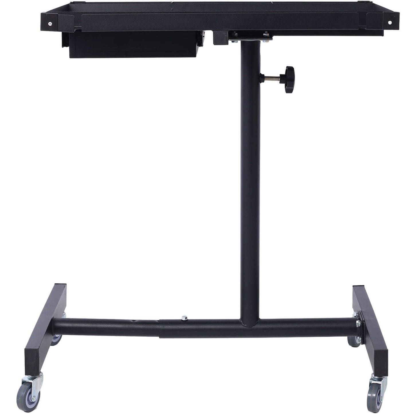Adjustable Tear Down Work Table With Drawer For Garages, Repair Shops, And Diy, Portable, (4) 2.5" Swivel Casters, 220 Pound Capacity, Rubber Corners, Heavy Duty Steel - Black