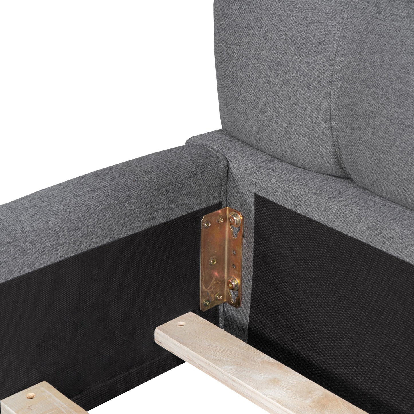 Queen Size Upholstered Platform Bed With Thick, Grounded Bed With Solid Frame - Gray