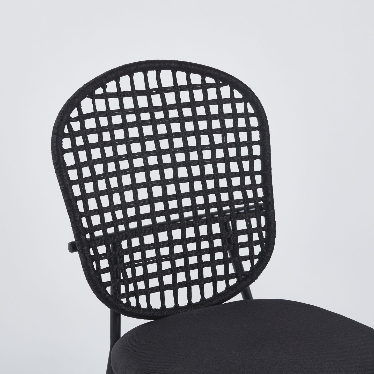 Sennit Chair, Dining Chair, Coffee Chair (Set of 4)- Black