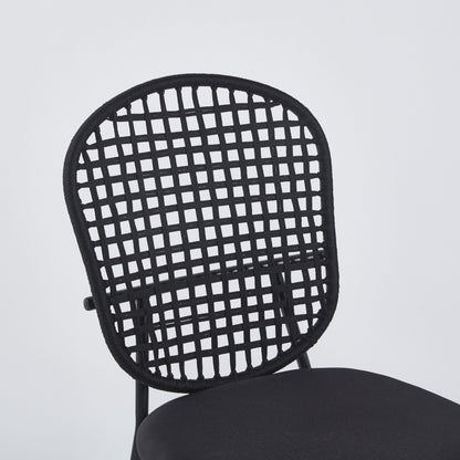 Sennit Chair, Dining Chair, Coffee Chair (Set of 4)- Black