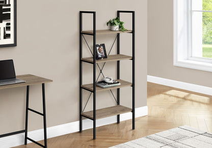 Bookshelf, Bookcase, 4 Tier, Office, Bedroom, Contemporary, Modern - Taupe