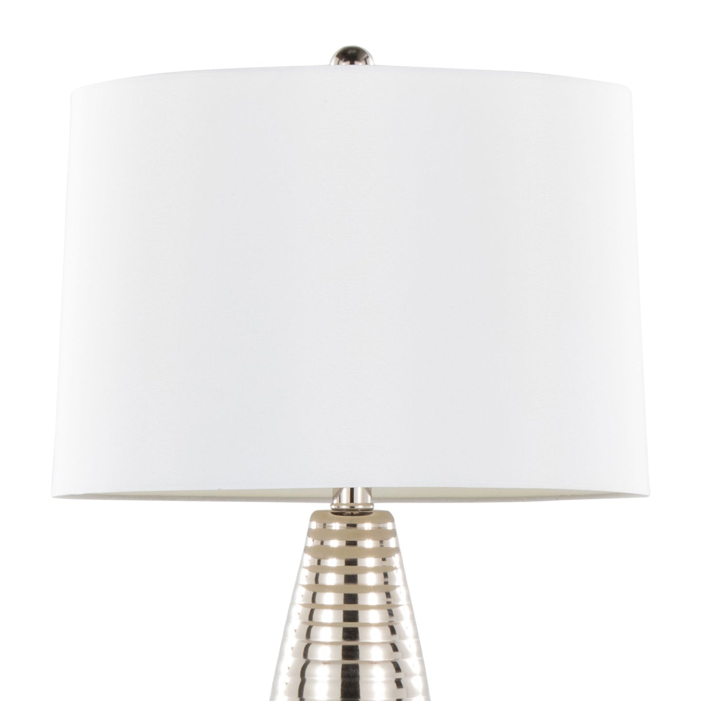 Maya - Contemporary Table Lamp (Set of 2) - Polished Nickel / White