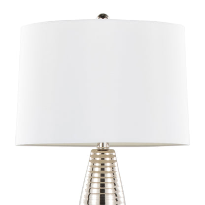 Maya - Contemporary Table Lamp (Set of 2) - Polished Nickel / White