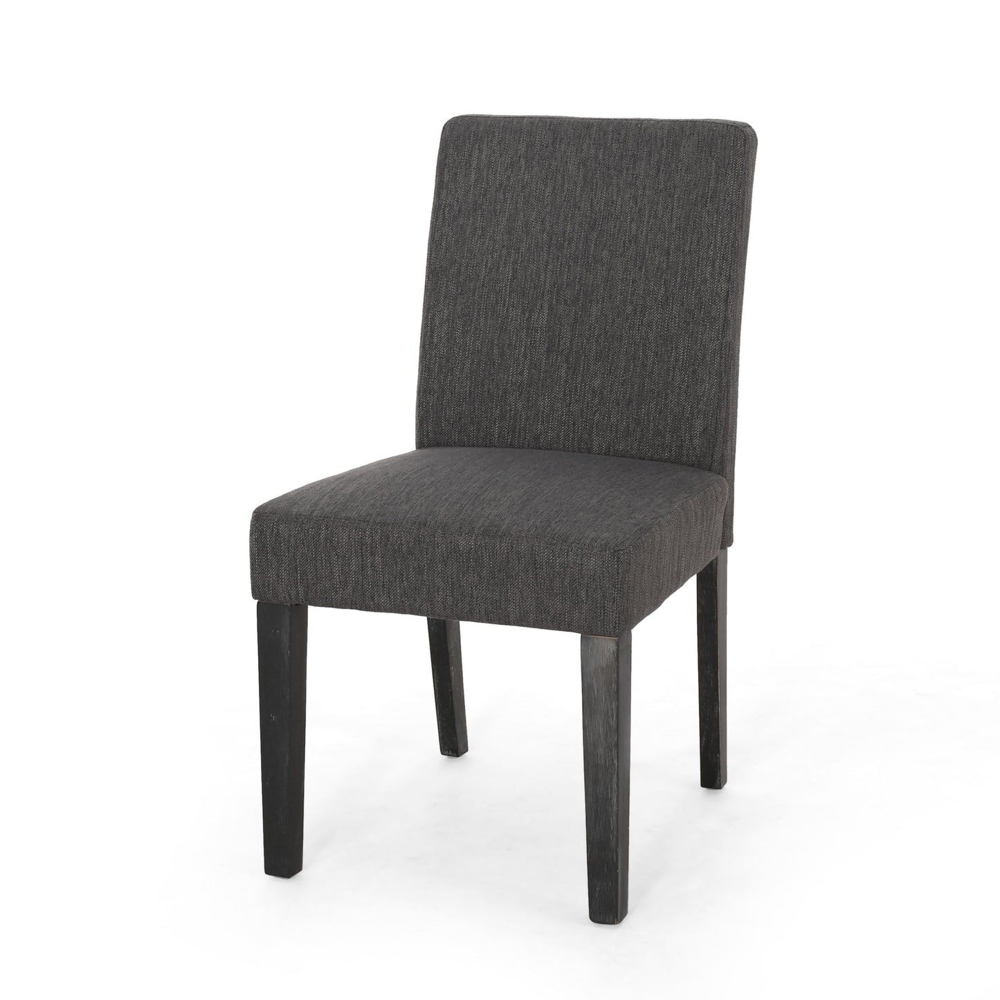 Contemporary Fabric Dining Chair With Upholstered Seating And Tapered Legs - Charcoal