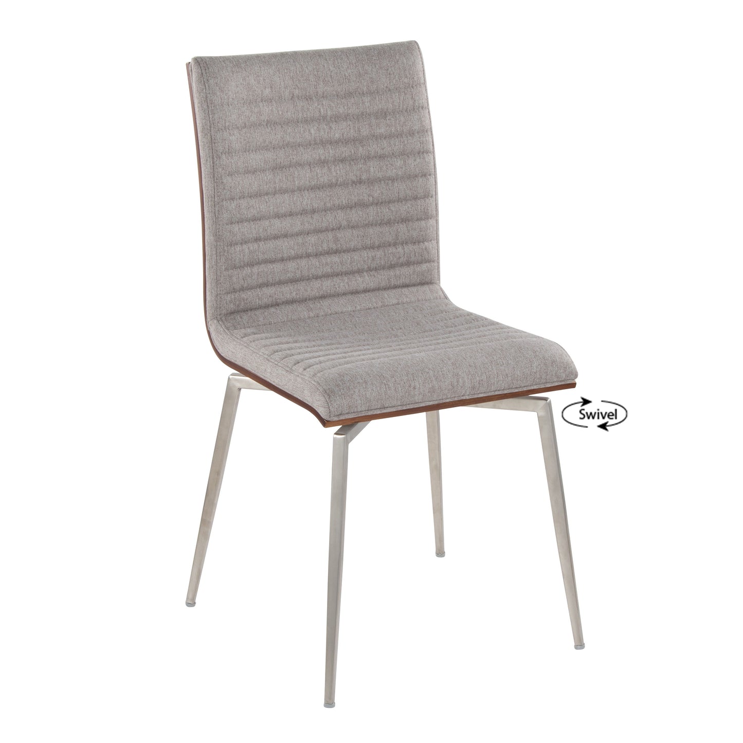 Mason - Contemporary Dining / Chair With Swivel (Set of 2) - Walnut / Gray