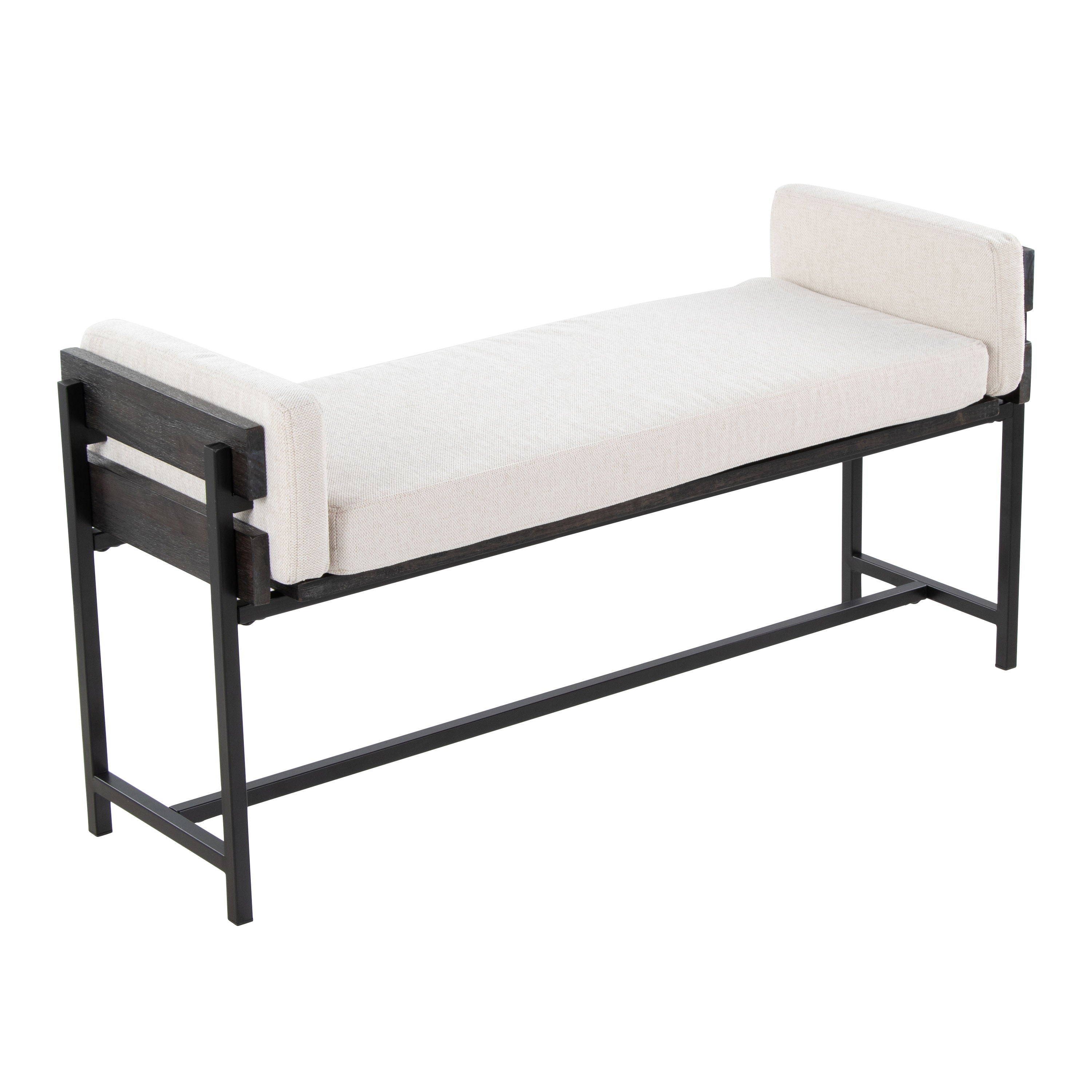 Kari - Farmhouse Bench - Black / Gray / Cream