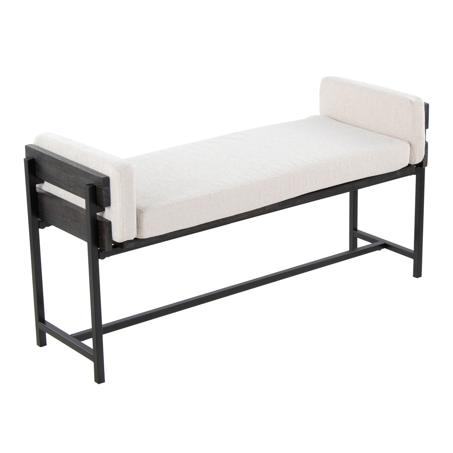 Kari - Farmhouse Bench - Black / Gray / Cream