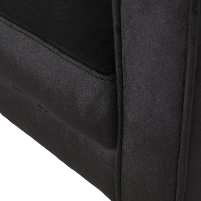 Modern Glam Club Arm Chair With Velvet Upholstery And Stainless Steel Legs - Black