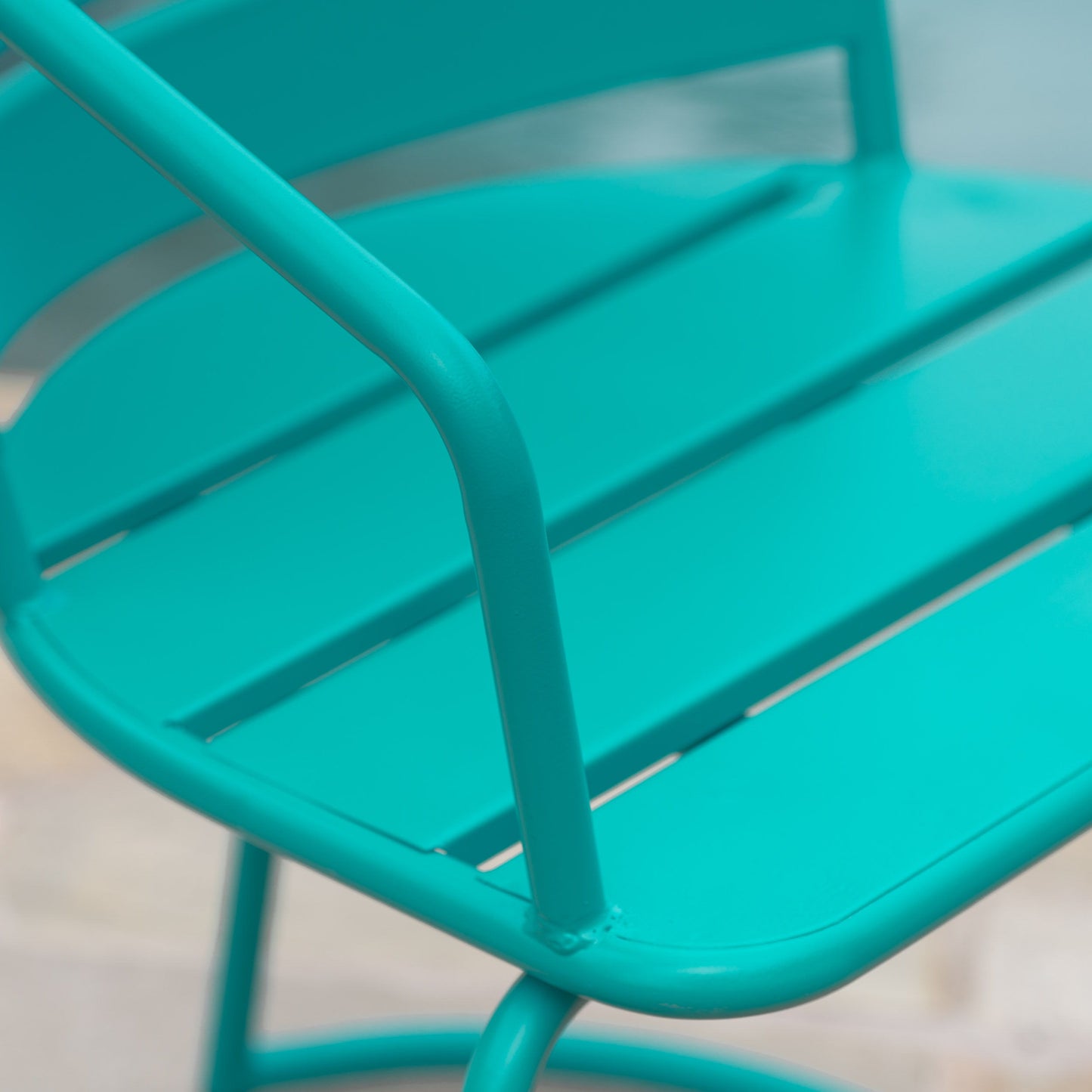 3 Piece Elegant Outdoor Bistro Set With 2 Chairs And Oval Table - Teal