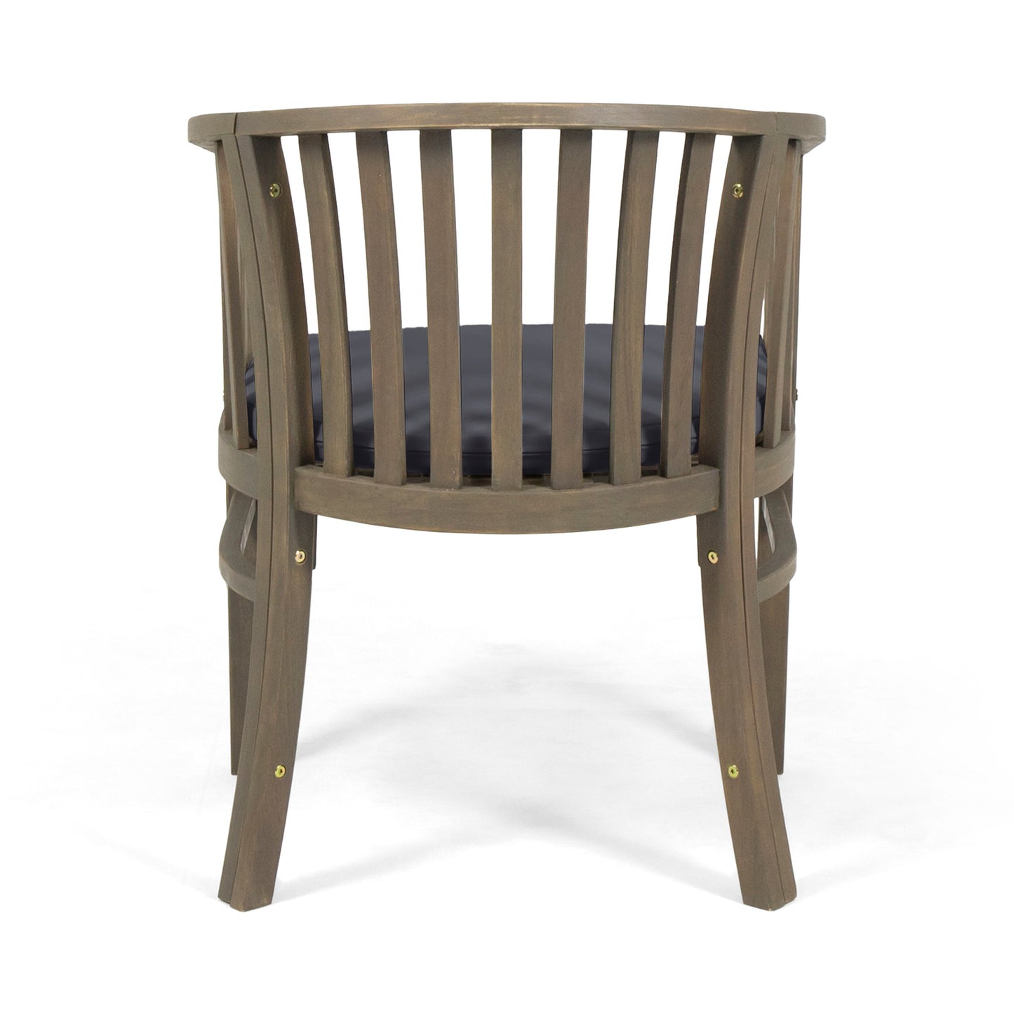 Outdoor Wooden Dining Chairs With Cushions, (Set of 2) - Dark Gray / Gray