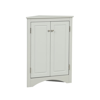 Triangle Bathroom Storage Cabinet With Adjustable Shelves, Freestanding Floor Cabinet For Home Kitchen - Gray