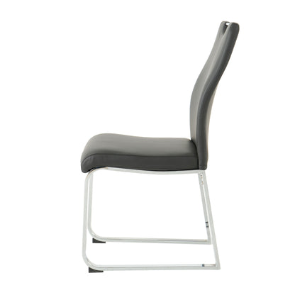 Modern Dining Chair (Set of 2), Upholstered With Cloth And Electroplated Metal Legs For Home Furniture - Charcoal Gray