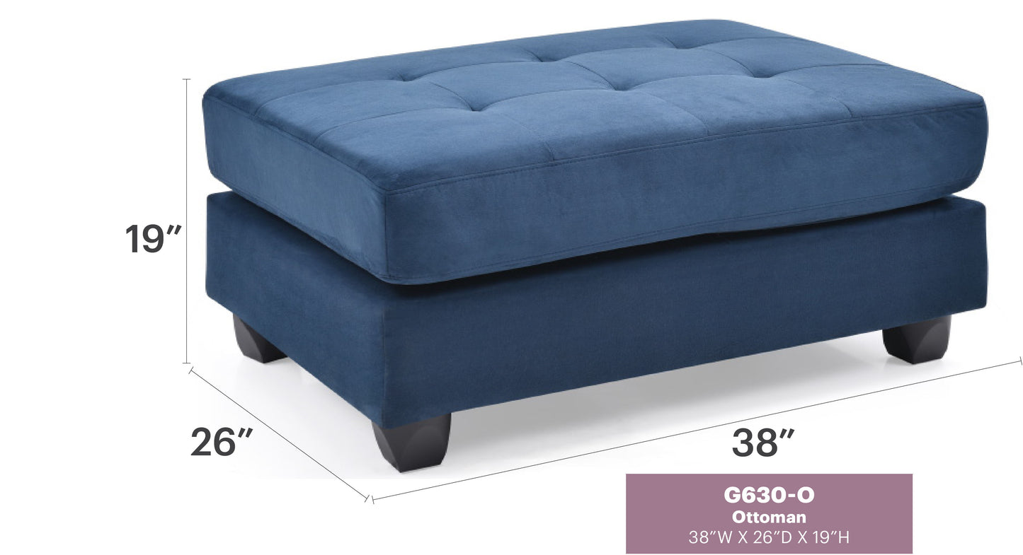 Stylish Contemporary Ottoman - Navy Blue