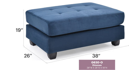 Stylish Contemporary Ottoman - Navy Blue