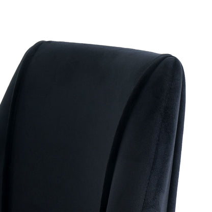 Modern Velvet Dining Chair With Chrome Metal Legs For Home And Office (Set of 4) - Black
