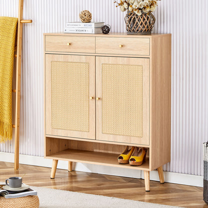 Multi Functional Modern Minimalist Shoe Cabinet Seamlessly Fits Into Nordic, Japanese, And Industrial Style Interiors - Natural Wood