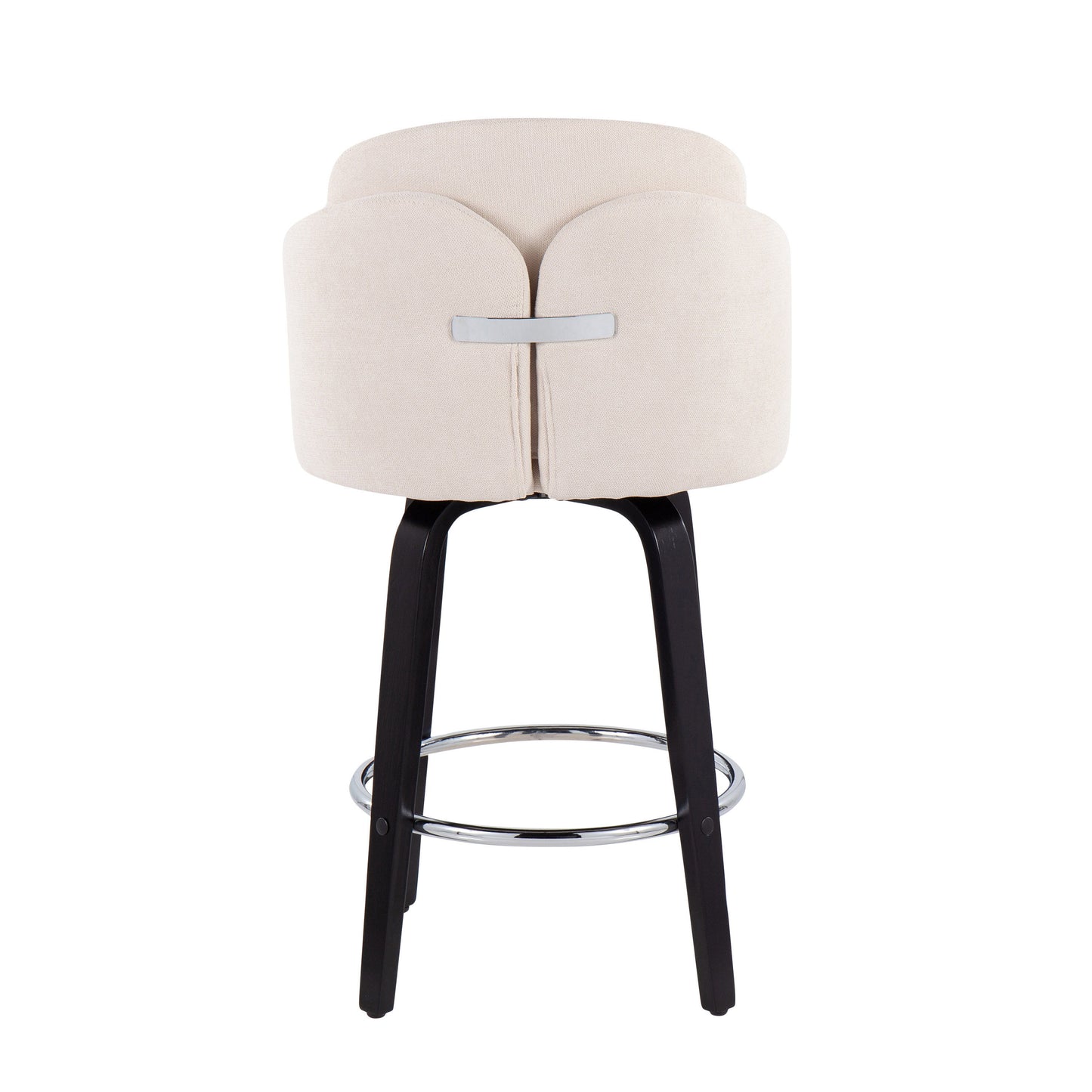 Dahlia - Contemporary Counter Stool With Round Footrest (Set of 2) - Black / Cream
