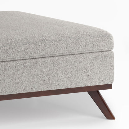 Owen - Square Coffee Table Storage Ottoman - Cloud Gray