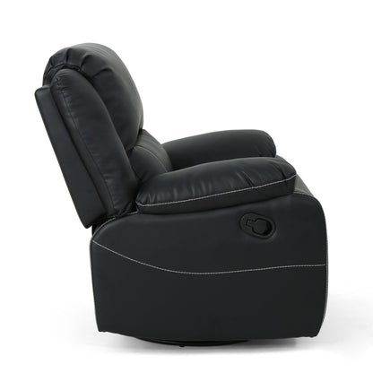 Wide Manual Swivel Standard Recliner - Black
