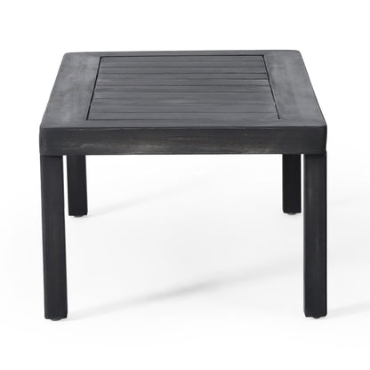 Acacia Wood Loveseat And Coffee Table Set With Cushions - Gray