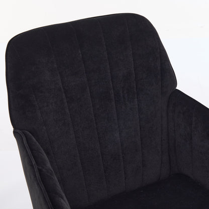 Adjustable Ergonomic Office Chair, Swivel Backrest Seat - Black