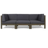 Oana - Contemporary 3 Piece Sofa Set With Water Resistant Cushions - Dark Gray
