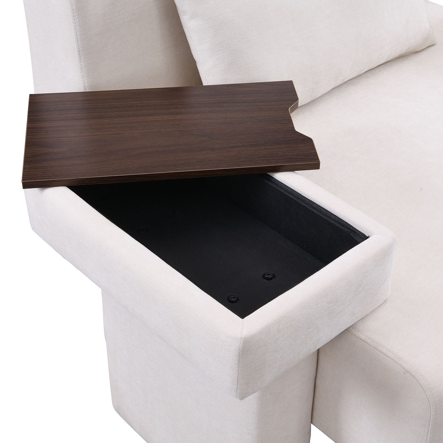 Modern Oversized Armchair, Wide Mid-Century Chair With Pillow Upholstered, Sturdy Wood Frame & Soft Cushion For Living Room - Beige