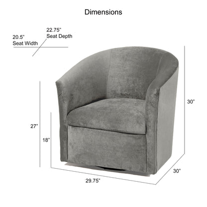 Eden - Ash Swivel Chair With 360 Degree Base Microfiber Upholstery And Solid Hardwood Frame - Gray
