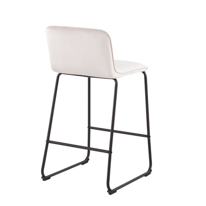 Casper - Fixed Height Contemporary Counter Stool (Set of 2) - Black / Cream