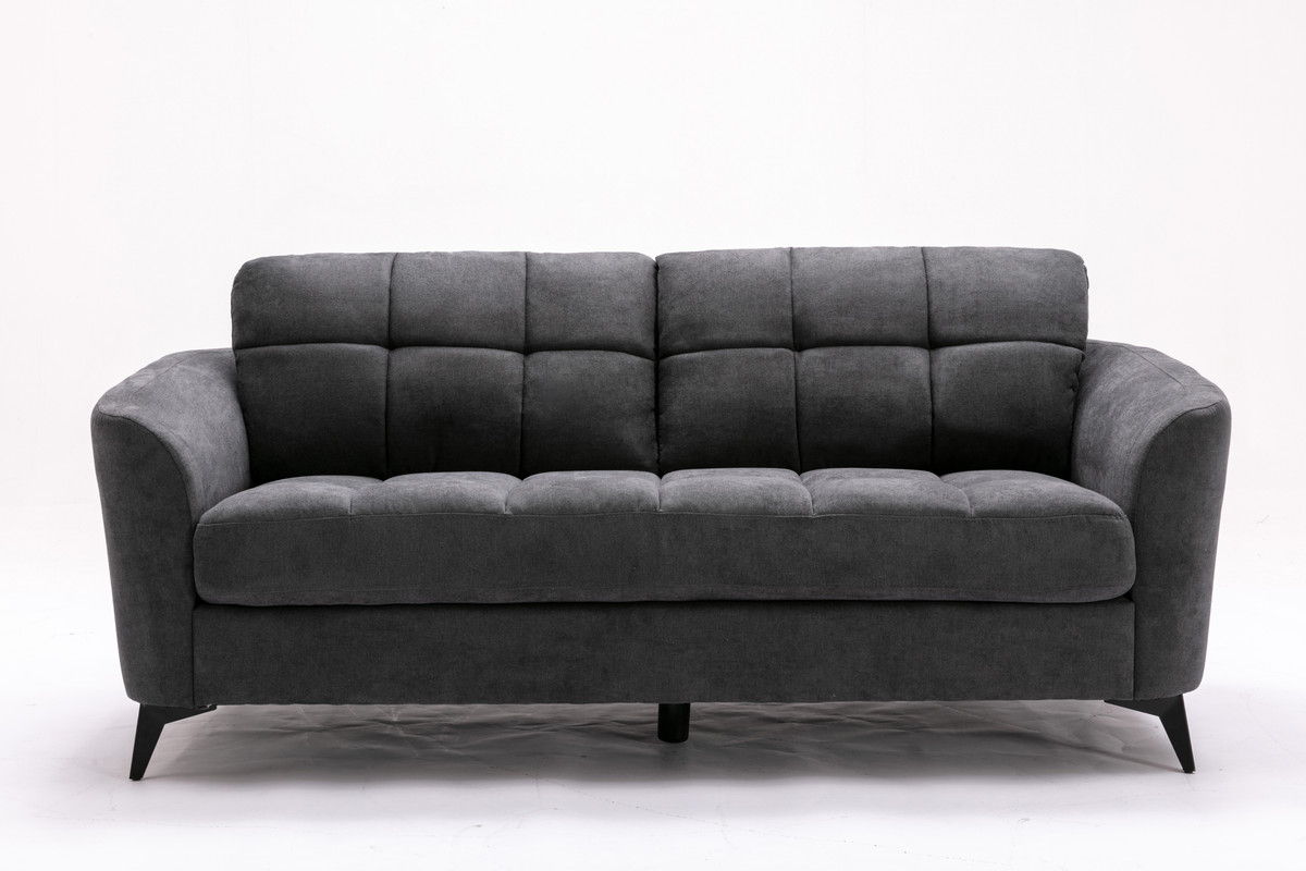 Callie - Woven Fabric Living Room Sofa, Loveseat (Set of 2) - Gray